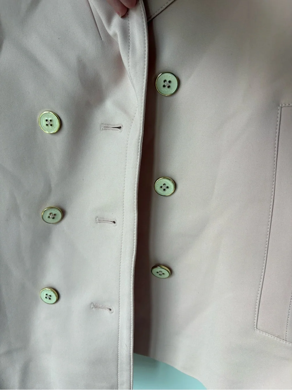 Tommy Hilfiger Blush Pink Double-Breasted Blazer Jacket - Picture 6 of 16